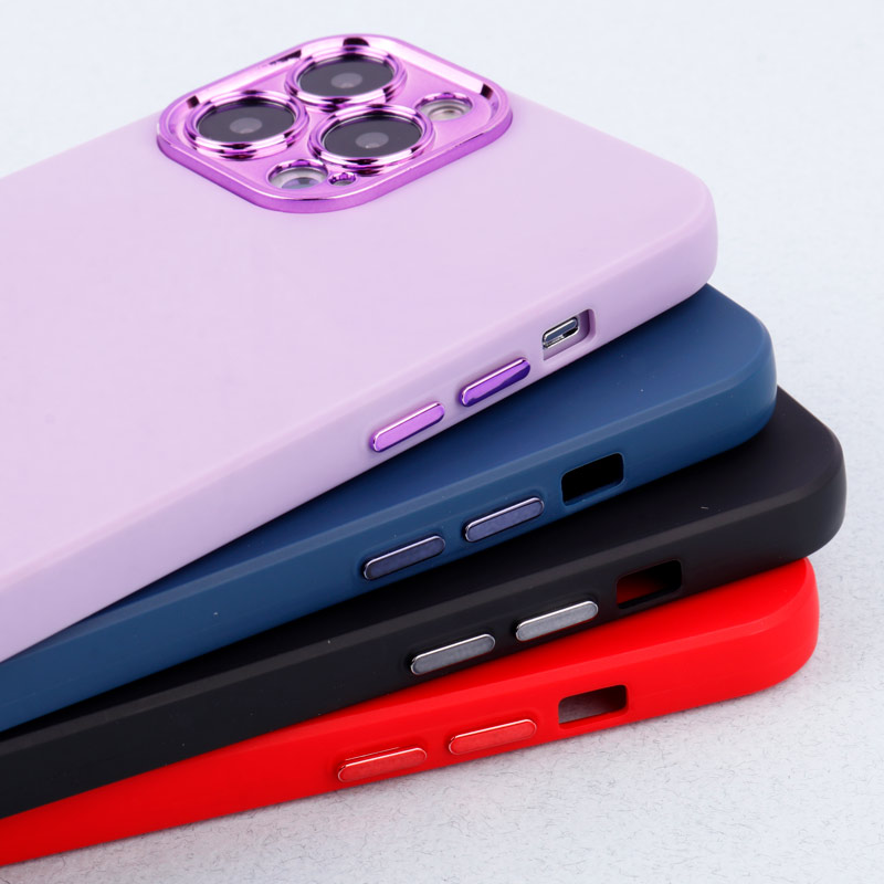 قاب طرح سیلیکونی محافظ لنزدار براق iPhone 13 Pro Max