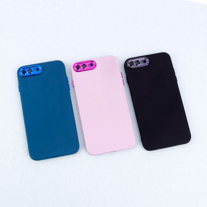 قاب طرح سیلیکونی محافظ لنزدار براق iPhone 7 Plus / 8 Plus