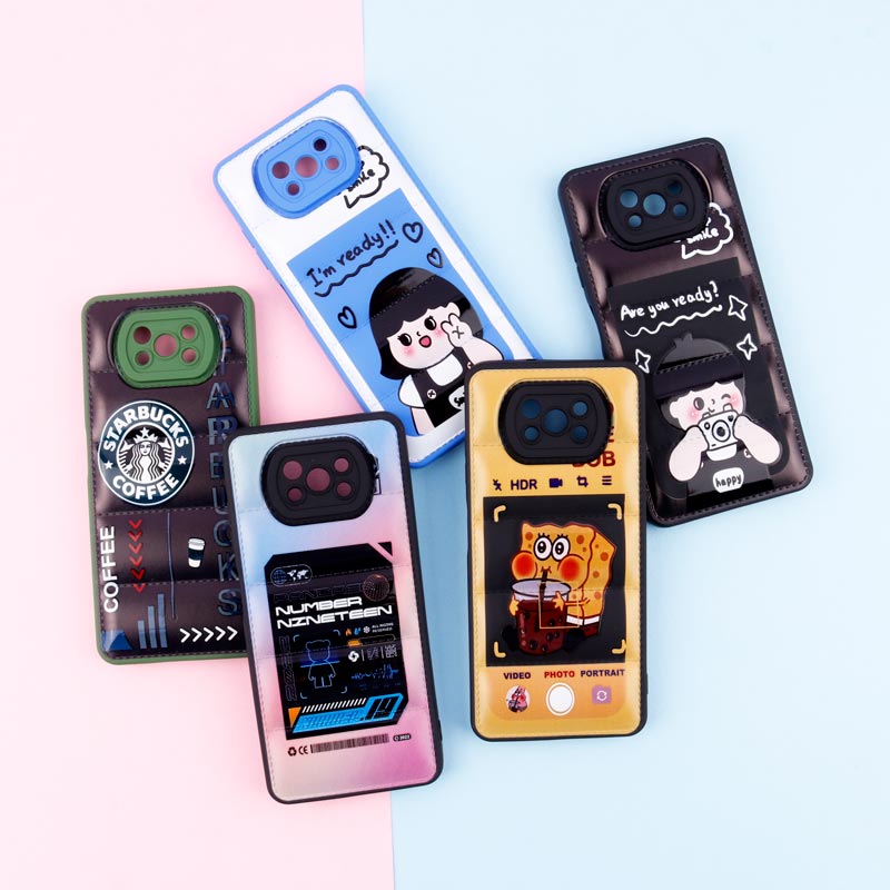 قاب پافر طرحدار ژله ای محافظ لنزدار Xiaomi Poco X3