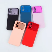 قاب طرح سیلیکونی محافظ لنزدار براق Xiaomi Poco M4 Pro