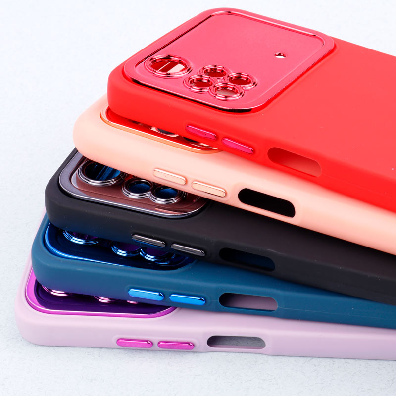 قاب طرح سیلیکونی محافظ لنزدار براق Xiaomi Poco M4 Pro