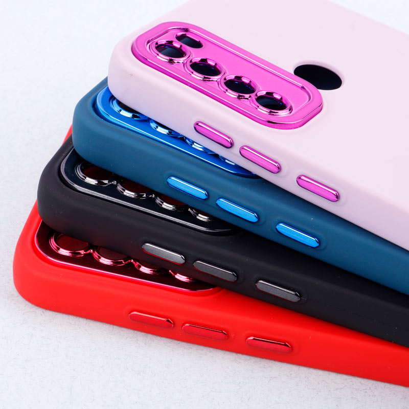قاب طرح سیلیکونی محافظ لنزدار براق Xiaomi Redmi Note 8