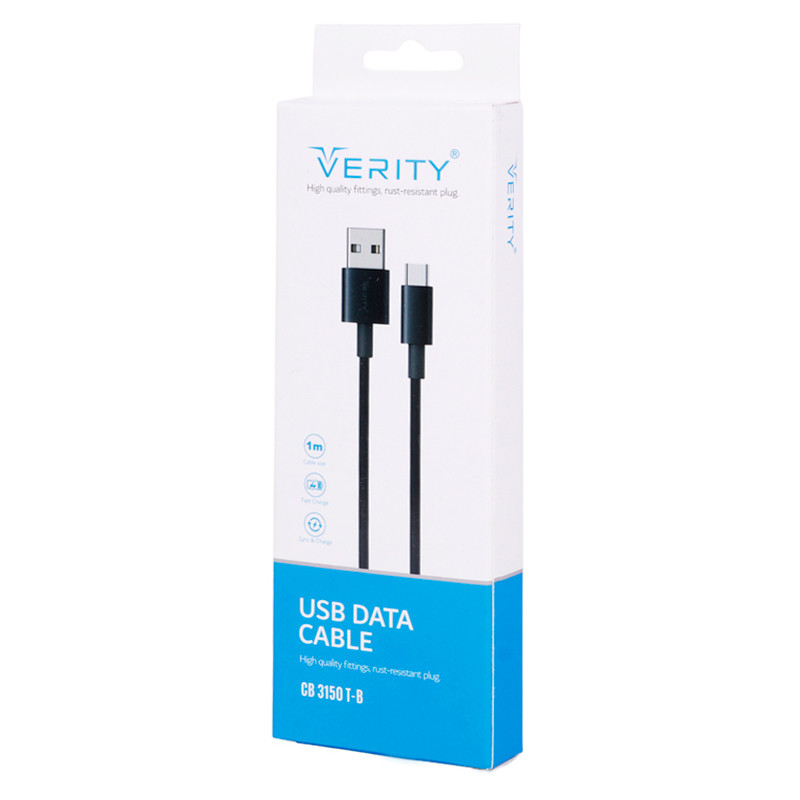 کابل تایپ سی فست شارژ Verity CB 3150T 1m