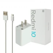 شارژر دیواری فست شارژ Xiaomi Redmi 10 3A QC3 PD 20W سرجعبه + کابل Type-C و جعبه گوشی