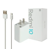 شارژر دیواری فست شارژ Xiaomi Redmi 10 3A QC3 PD 20W سرجعبه + کابل Type-C و جعبه گوشی