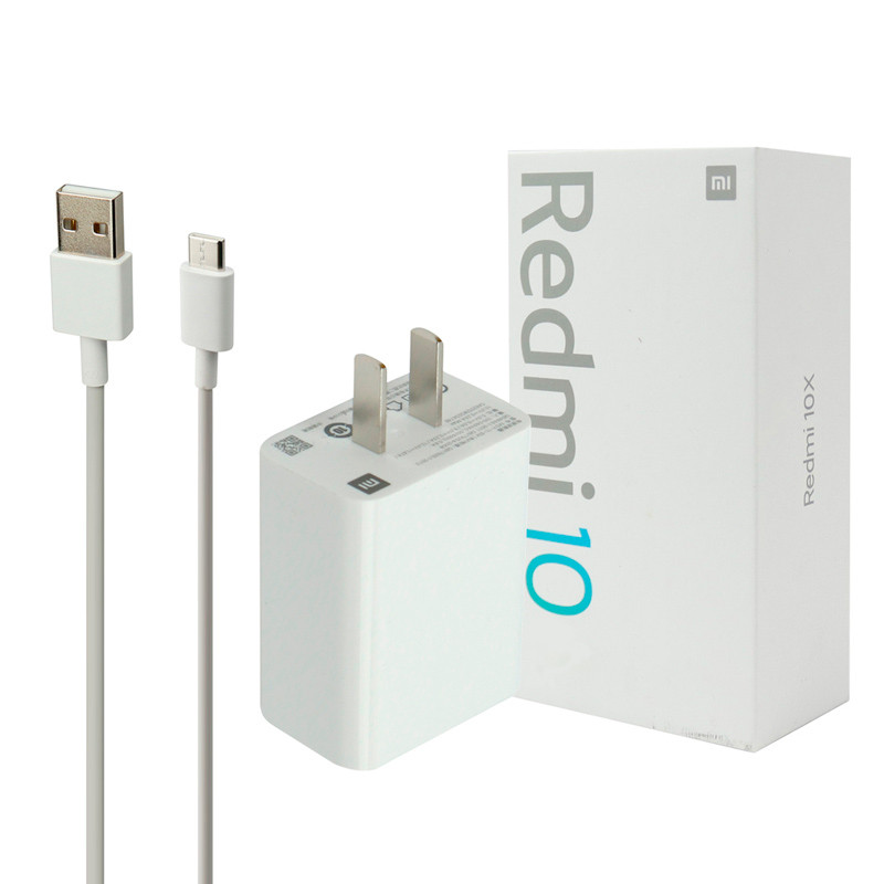 شارژر دیواری فست شارژ Xiaomi Redmi 10 3A QC3 PD 20W سرجعبه + کابل Type-C و جعبه گوشی