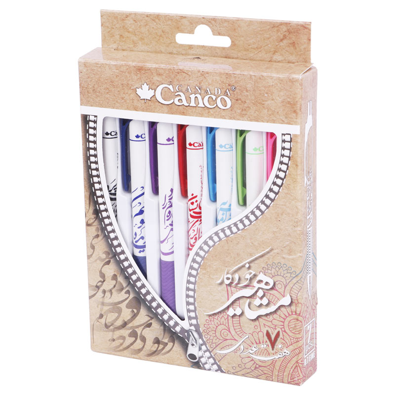 خودکار کنکو Canco Mashahir 0.7mm بسته 7 عددی + دفترچه یادداشت