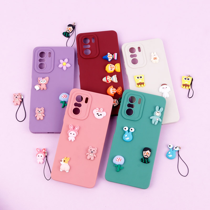 قاب عروسکی برجسته Pro Camera محافظ لنزدار + آویز Xiaomi Poco F3