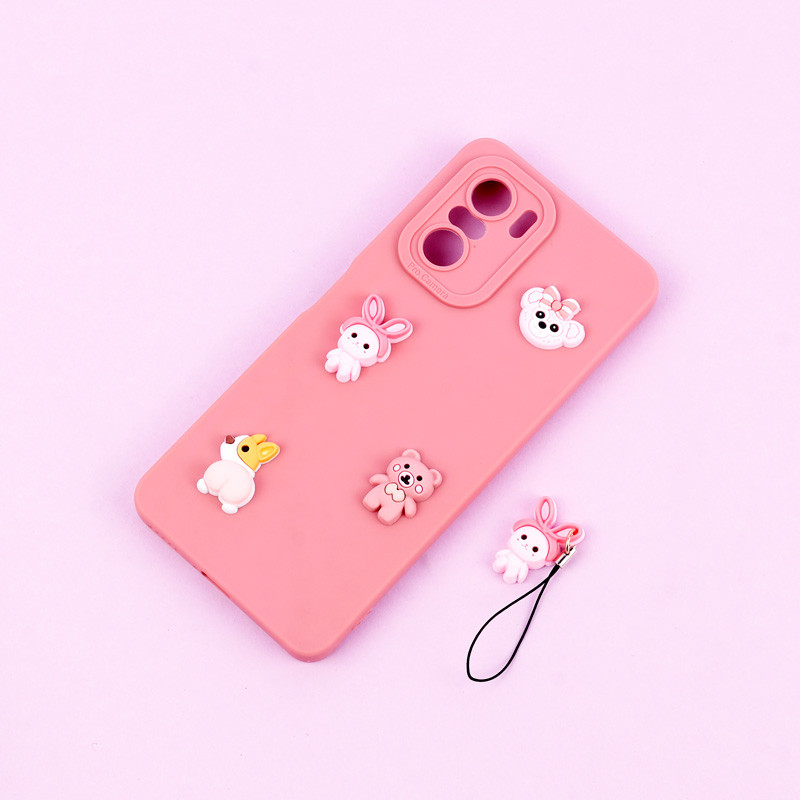 قاب عروسکی برجسته Pro Camera محافظ لنزدار + آویز Xiaomi Poco F3