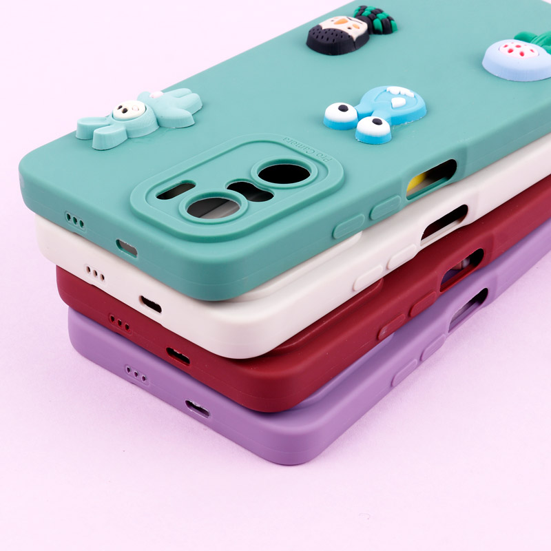 قاب عروسکی برجسته Pro Camera محافظ لنزدار + آویز Xiaomi Poco F3