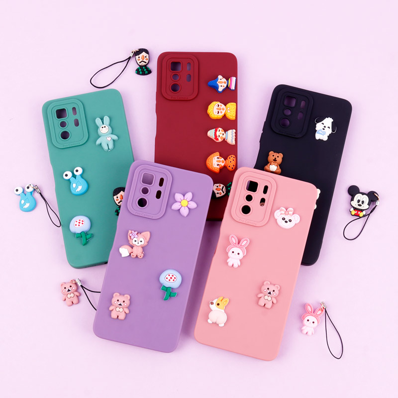قاب عروسکی برجسته Pro Camera محافظ لنزدار + آویز Xiaomi Poco X3 GT