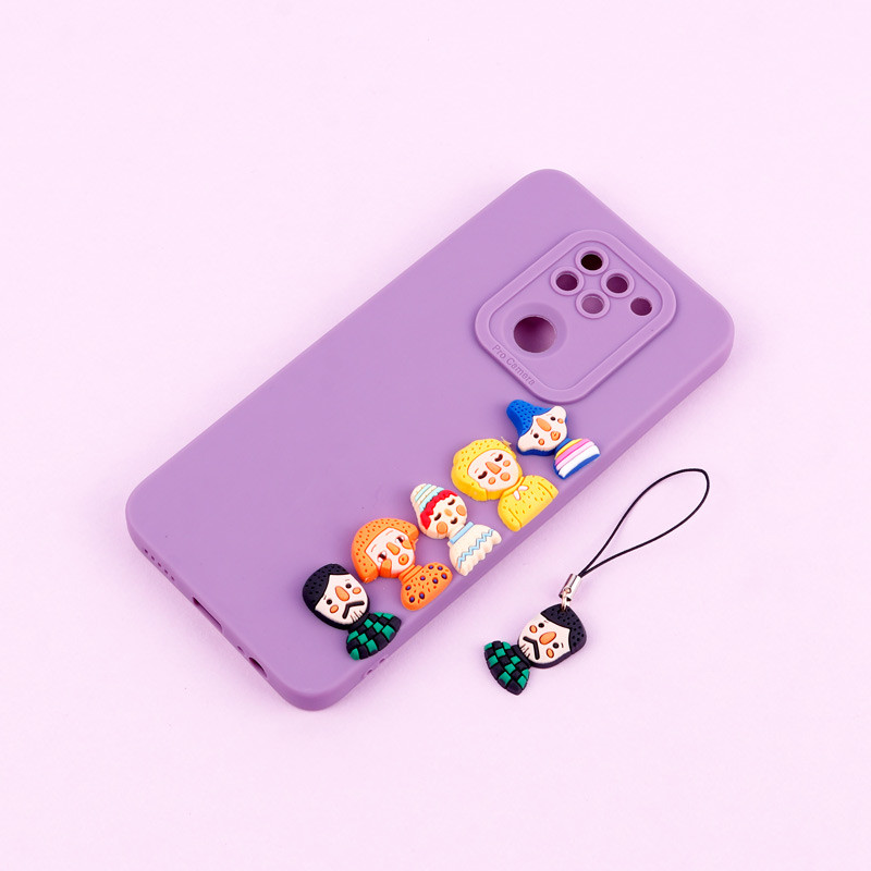 قاب عروسکی برجسته Pro Camera محافظ لنزدار + آویز Xiaomi Redmi Note 9