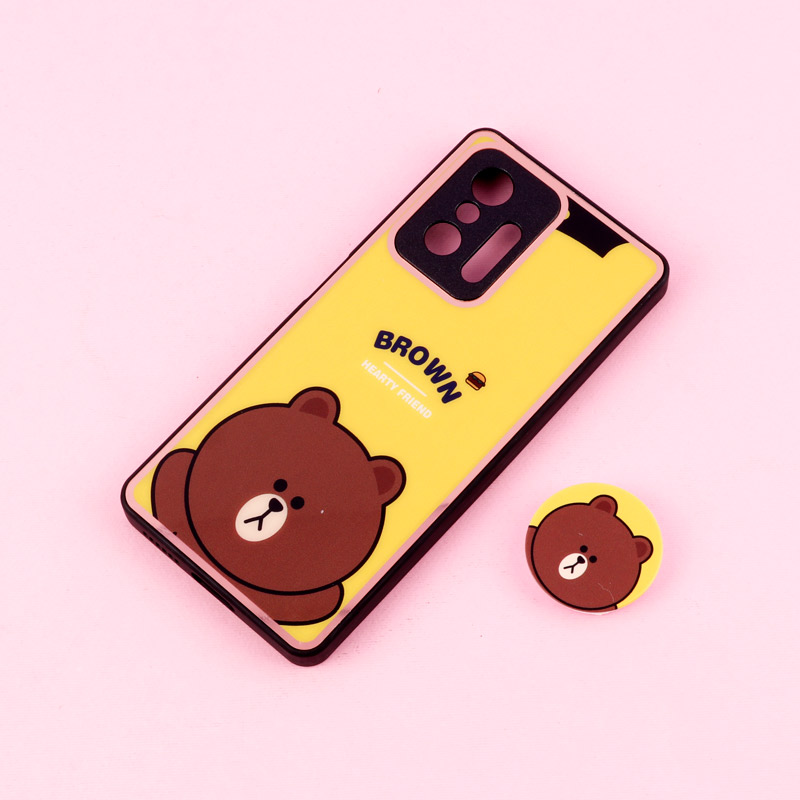 قاب فانتزی دور طلایی محافظ لنزدار + پاپ سوکت Xiaomi 11T Pro