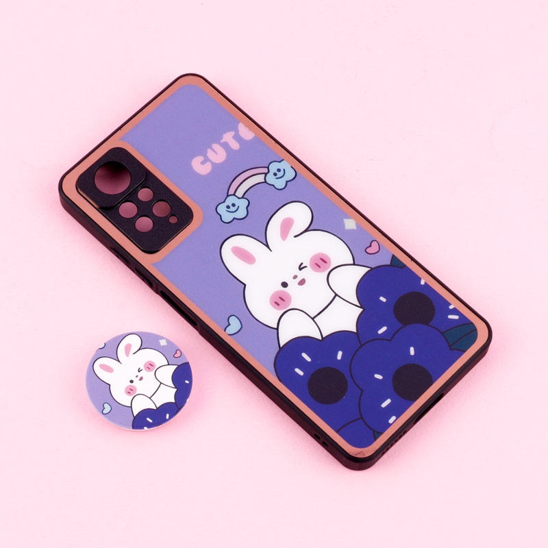 قاب فانتزی دور طلایی محافظ لنزدار + پاپ سوکت Xiaomi Redmi Note 11 Pro