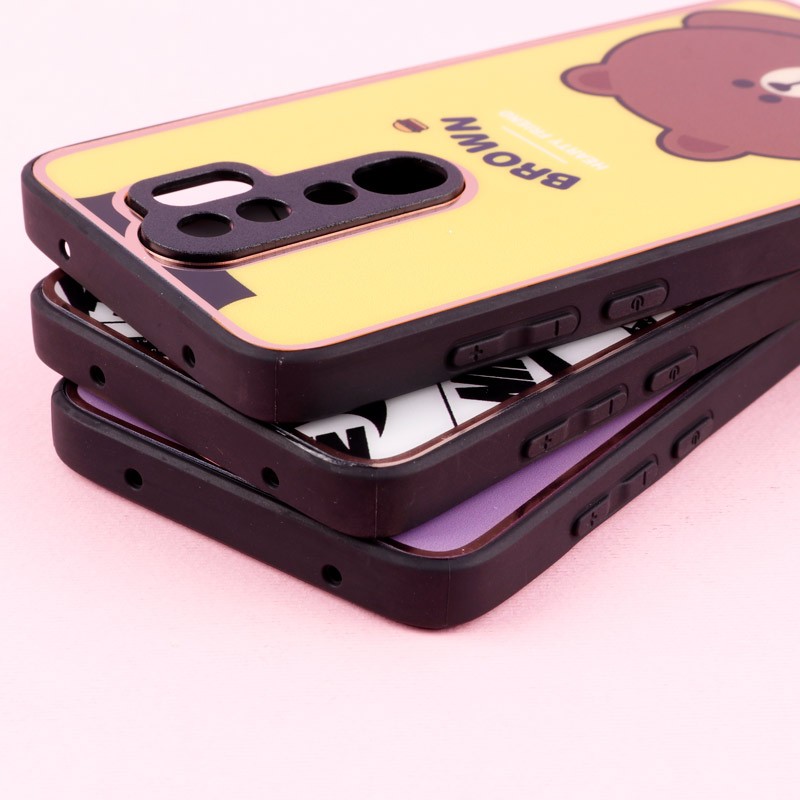 قاب فانتزی دور طلایی محافظ لنزدار + پاپ سوکت Xiaomi Redmi Note 8 Pro