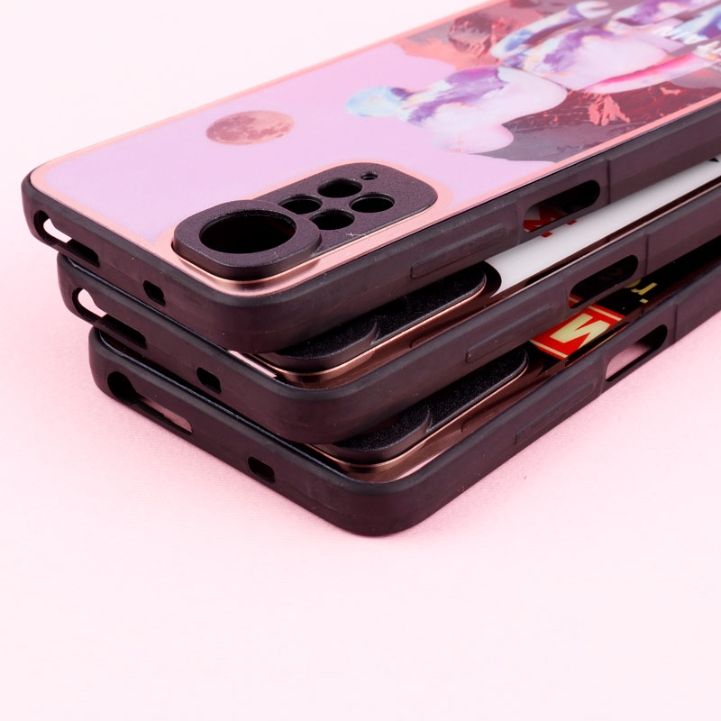 قاب فانتزی دور طلایی محافظ لنزدار + پاپ سوکت Xiaomi Remi Note 11 / 11s