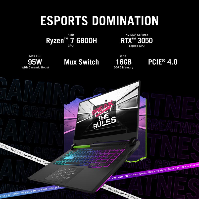 لپ تاپ Asus ROG Strix G15 G513RC Ryzen 7 (6800H) 16GB 1TB SSD NVIDIA 4GB 15.6" FHD
