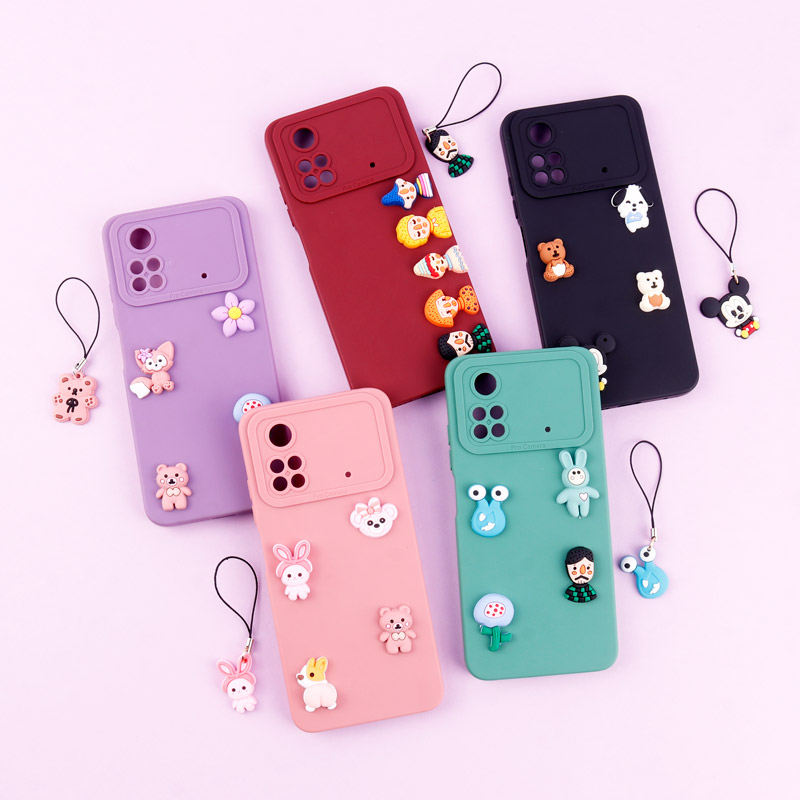قاب عروسکی برجسته Pro Camera محافظ لنزدار + آویز Xiaomi Poco M4 Pro