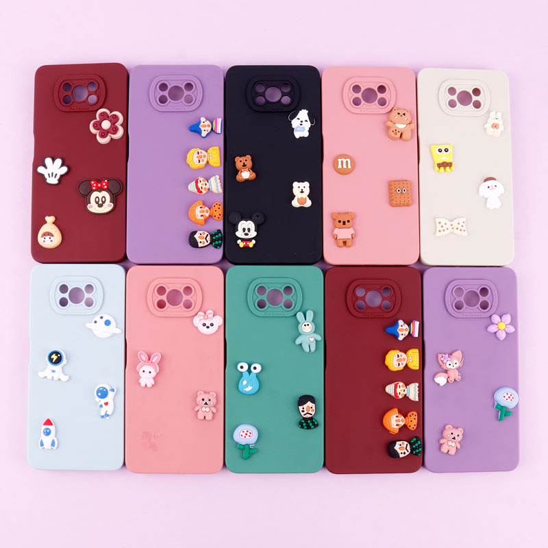 قاب عروسکی برجسته Pro Camera محافظ لنزدار + آویز Xiaomi Poco X3