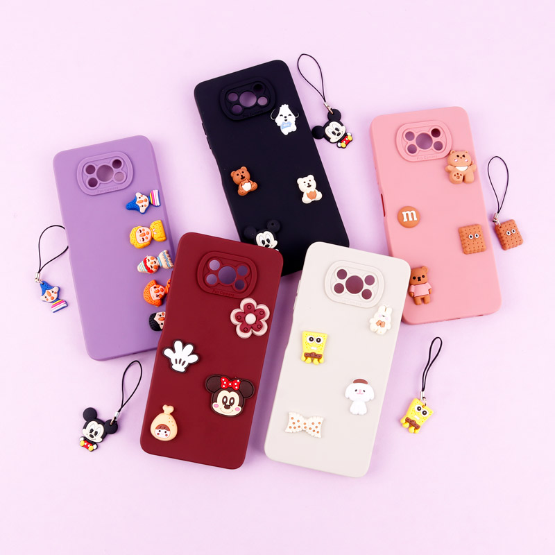 قاب عروسکی برجسته Pro Camera محافظ لنزدار + آویز Xiaomi Poco X3