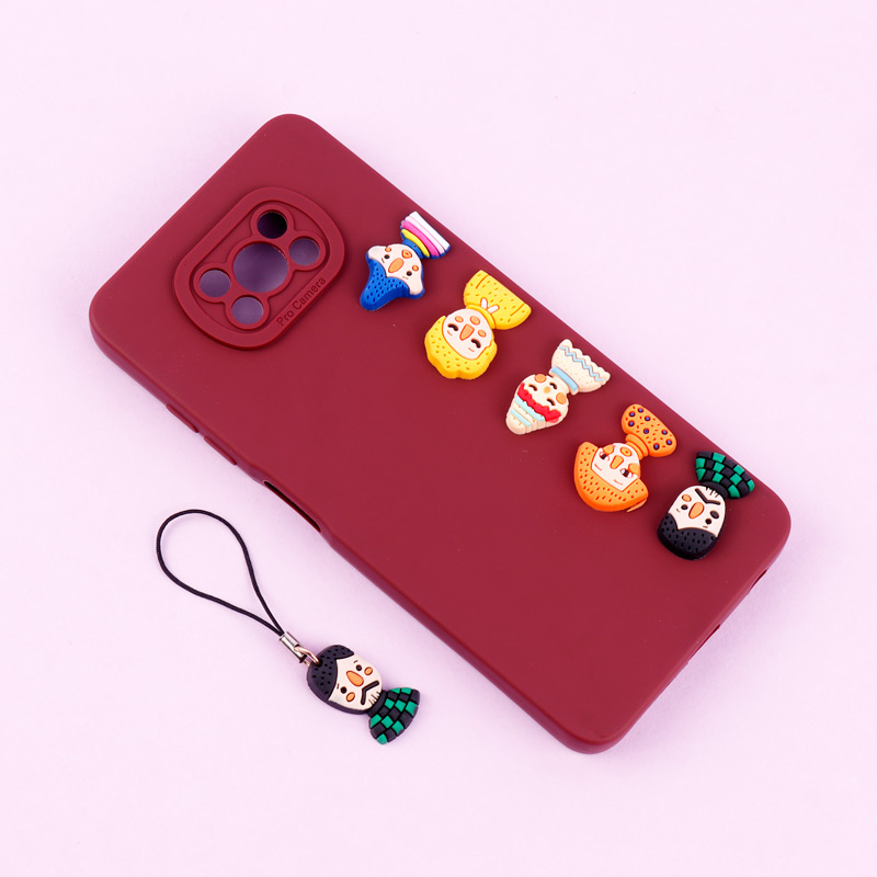 قاب عروسکی برجسته Pro Camera محافظ لنزدار + آویز Xiaomi Poco X3