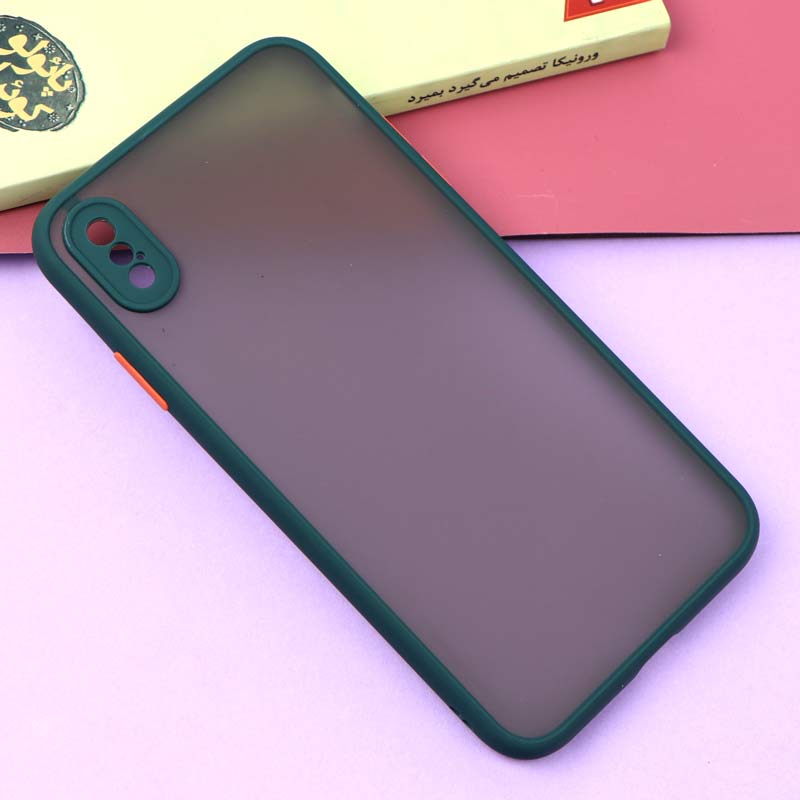قاب PC مات محافظ لنز دار iPhone XS Max