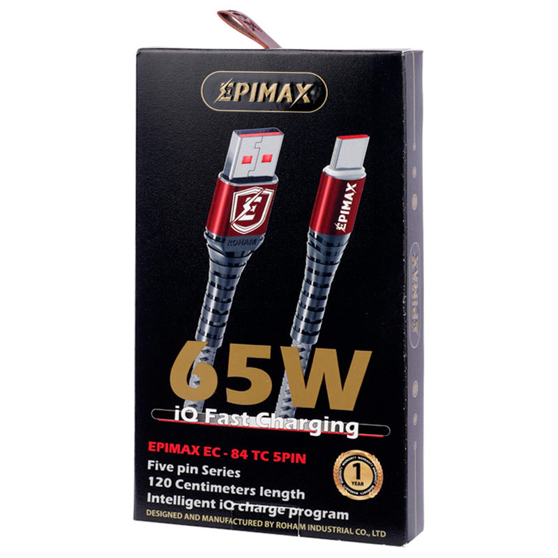 کابل تایپ سی فست شارژ Epimax EC-84 65W 1.2m