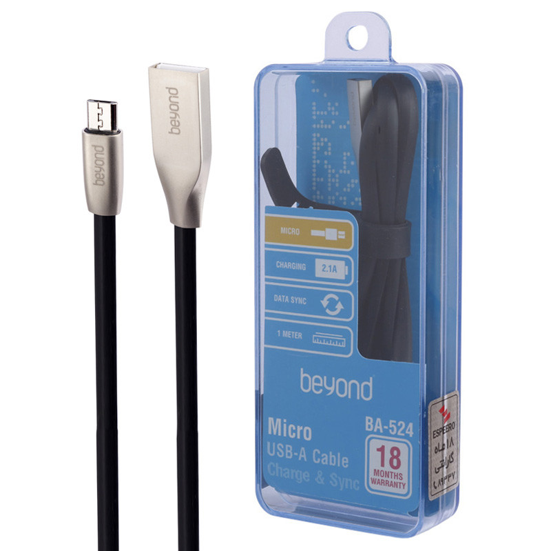 کابل میکرو یو اس بی فست شارژ Beyond BA-524 2.1A 1m