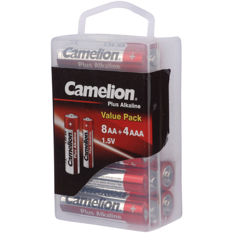 پک 8+4 باتری قلمی و نیم قلمی Camelion Plus Alkaline 1.5V