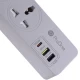 چند راهی 3 خانه برق ارت دار پرووان PPS615 با کابل 1.8 متری + شارژر USB و Type-C