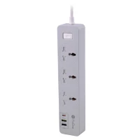 چند راهی 3 خانه برق ارت دار پرووان PPS615 با کابل 1.8 متری + شارژر USB و Type-C