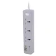 چند راهی 3 خانه برق ارت دار پرووان PPS615 با کابل 1.8 متری + شارژر USB و Type-C