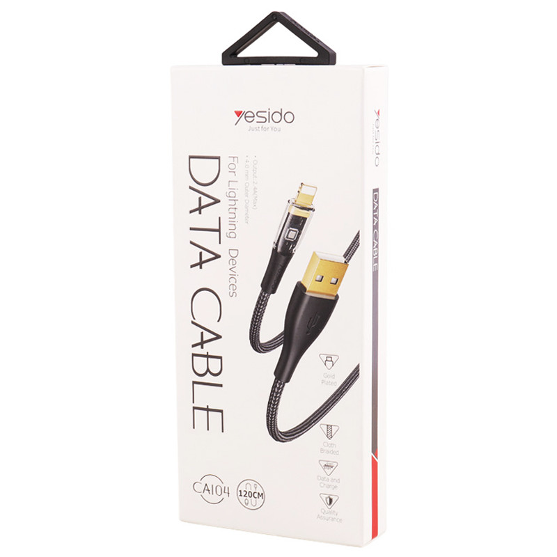 کابل آیفونی فست شارژ Yesido CA104 2.4A 1.2m