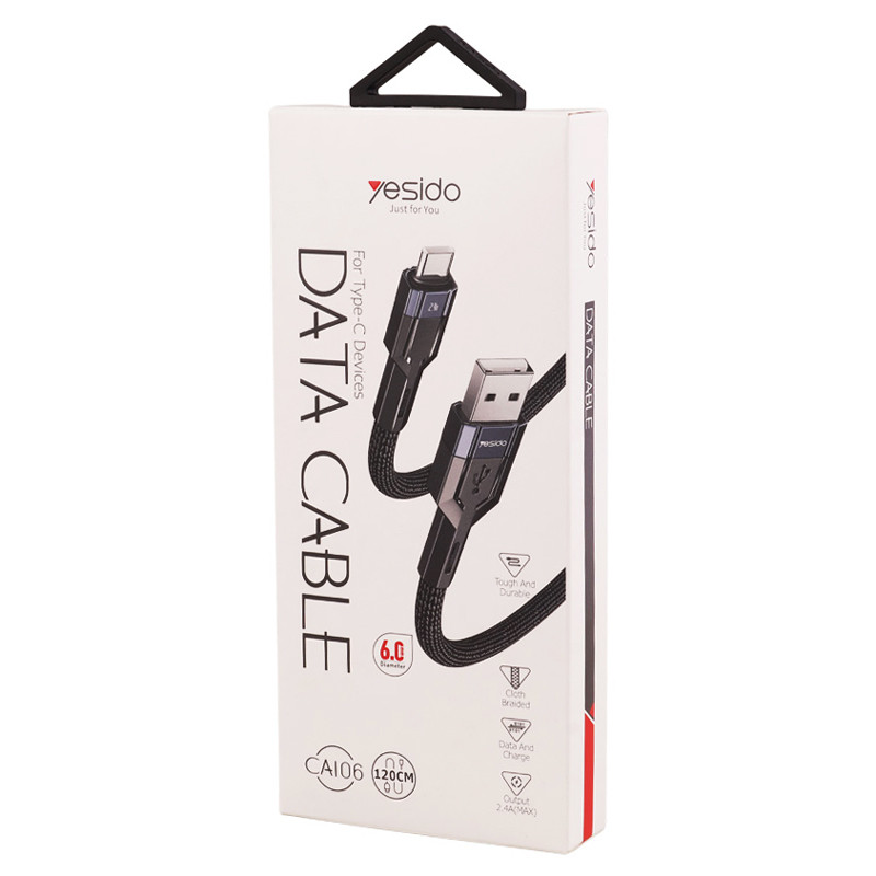 کابل تایپ سی فست شارژ Yesido CA106 2.4A 18W QC 1.2m