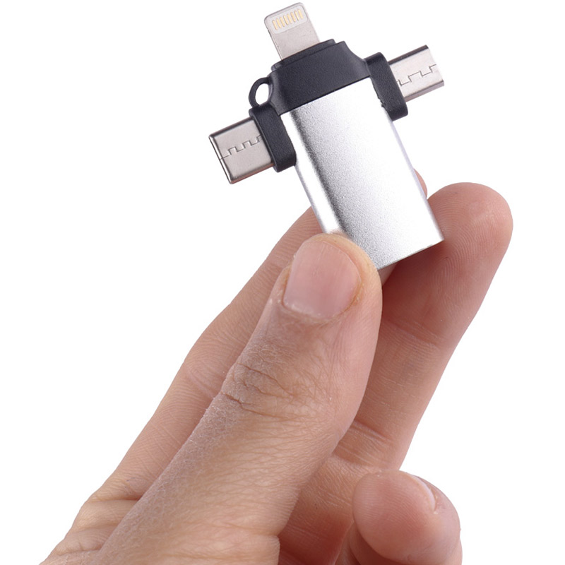 تبدیل JH-0519 OTG USB To MicroUSB / Lightning / Type-C