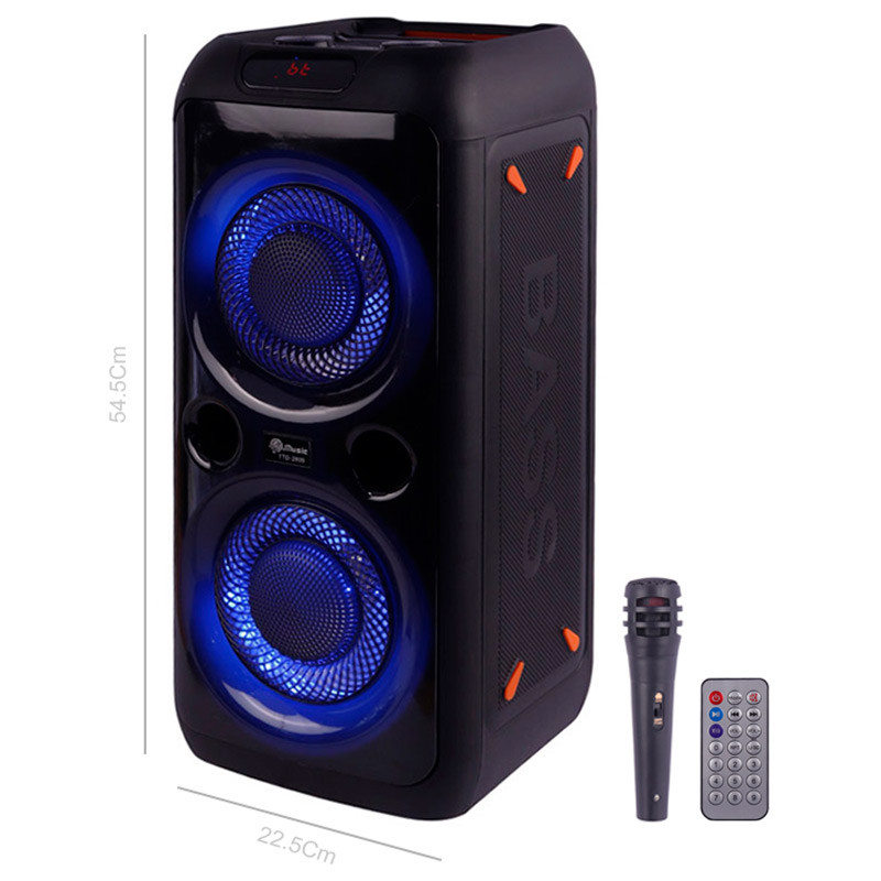 اسپیکر چمدانی بلوتوثی رم و فلش خور TTD-2809 + میکروفون و ریموت کنترل