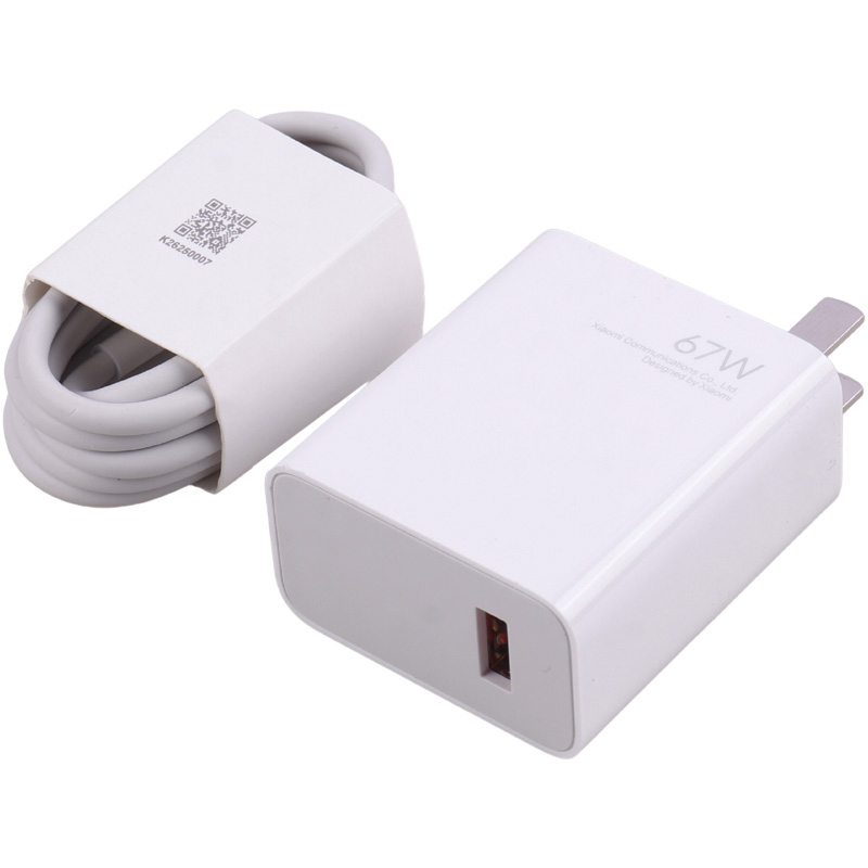 شارژر دیواری فست شارژ Xiaomi 13 Lite 6.2A 67W + کابل تایپ سی و جعبه گوشی