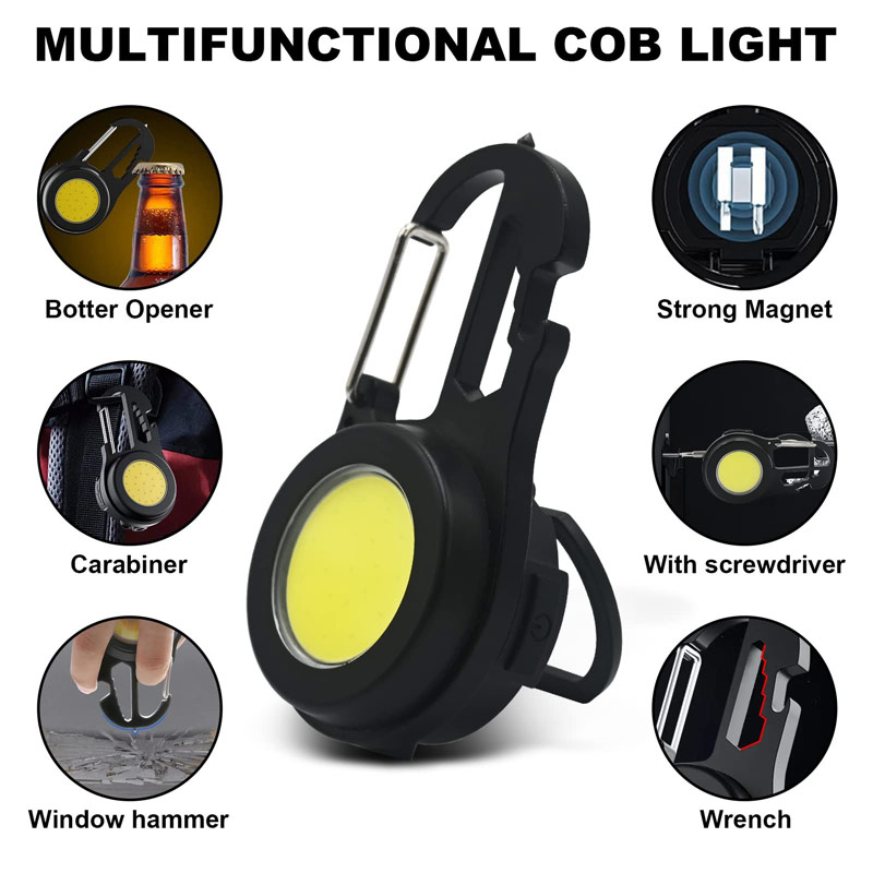 چراغ قوه قلاب دار COB 6IN1