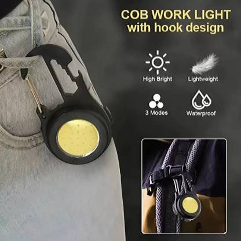 چراغ قوه قلاب دار COB 6IN1