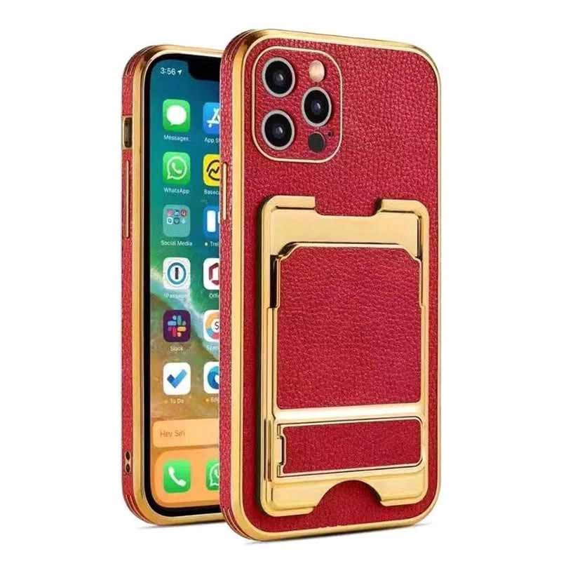 قاب محافظ لنزدار محکم چرمی جاکارتی دار iPhone 13