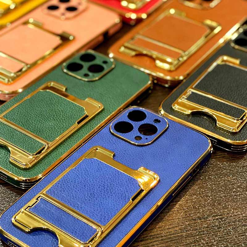 قاب محافظ لنزدار محکم چرمی جاکارتی دار iPhone 13