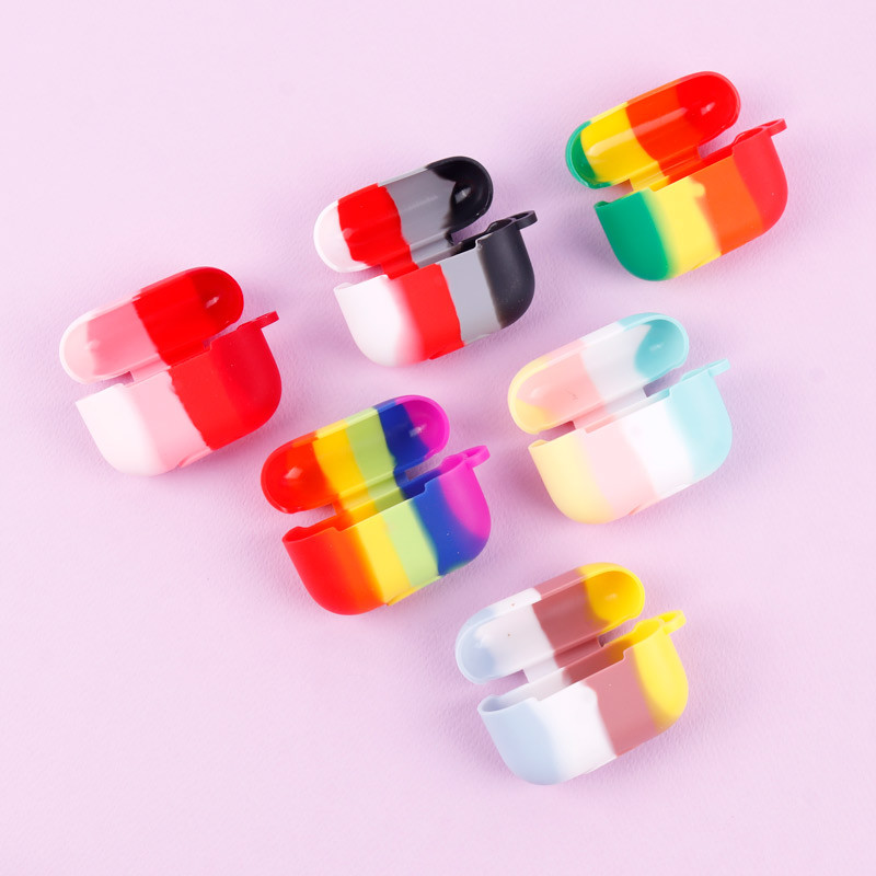 محافظ AirPods Pro سیلیکونی رنگین کمانی