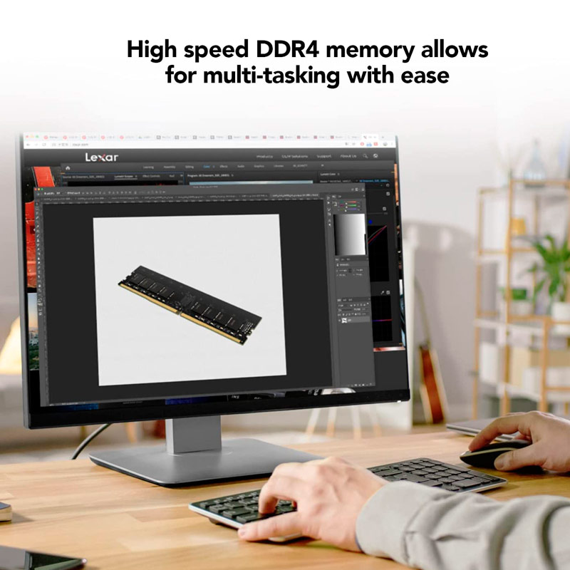رم کامپیوتر Lexar LD4AU008G DDR4 8GB 2666MHz CL19 Single