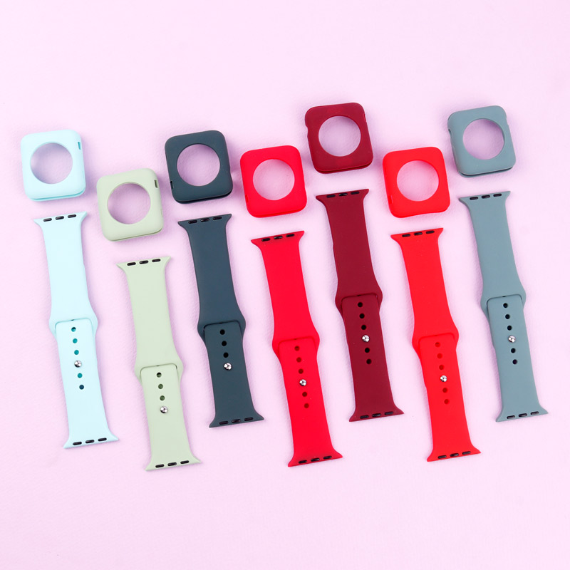 بند اپل واچ سیلیکونی + کاور صفحه 38mm