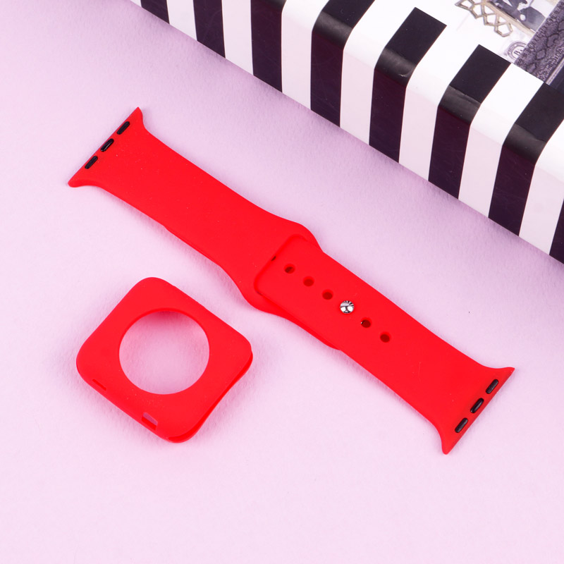 بند اپل واچ سیلیکونی + کاور صفحه 38mm