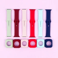 بند اپل واچ سیلیکونی + کاور صفحه 44mm
