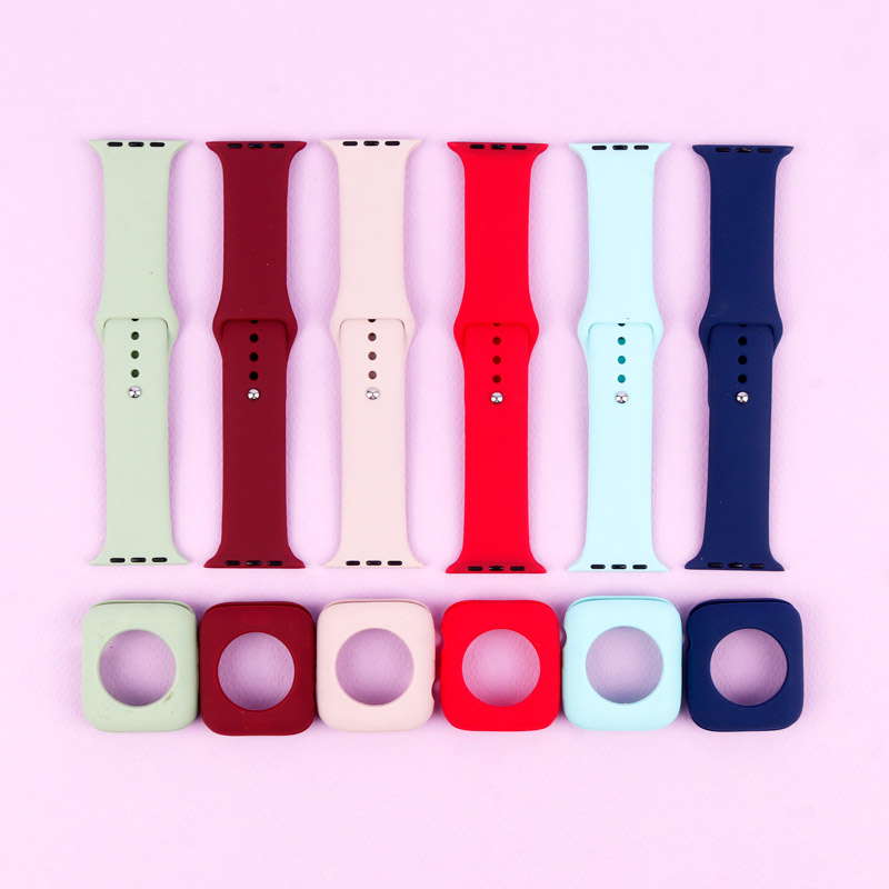 بند اپل واچ سیلیکونی + کاور صفحه 44mm
