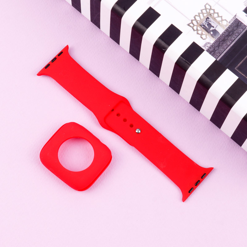 بند اپل واچ سیلیکونی + کاور صفحه 44mm