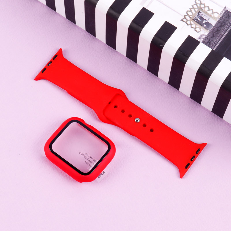 بند اپل واچ سیلیکونی + محافظ صفحه 44mm