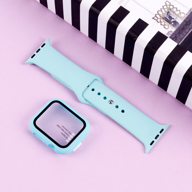 بند اپل واچ سیلیکونی + محافظ صفحه 44mm